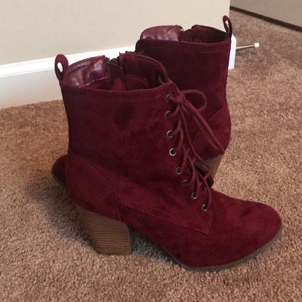 Heeled combat boots size 8